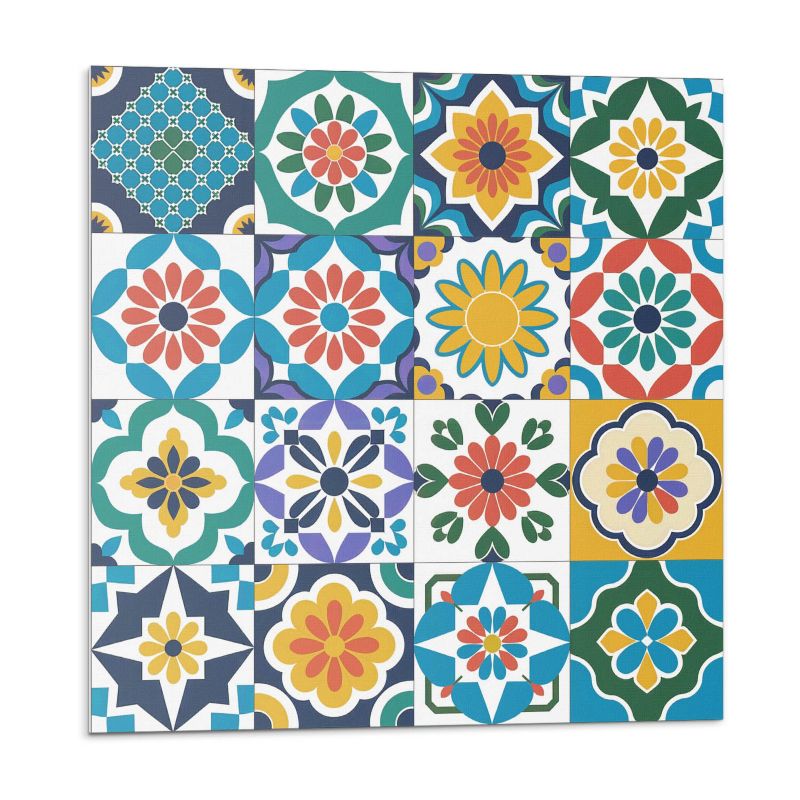 Kafelki samoprzylepne Wallfluent 50x50 cm Geometria i florystyka w harmonii 4 szt.