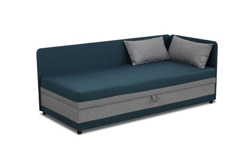 Tapczan jednoosobowy Bonni Hirek 90x200 Turkusowo/Szary 1 szt.
