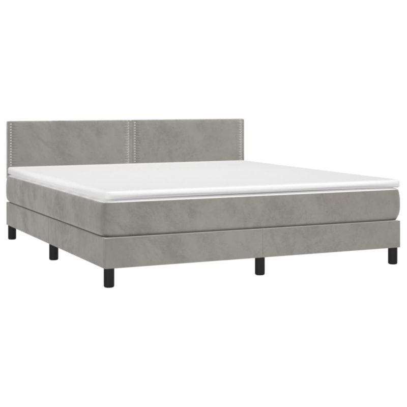 Łóżko kontynentalne WaszeMeble 180x200 cm jasnoszare WM-3141257 1 szt.