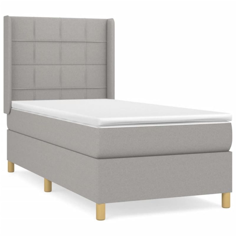 Łóżko kontynentalne WaszeMeble 90x190 cm jasnoszare WM-3131953 1 szt.