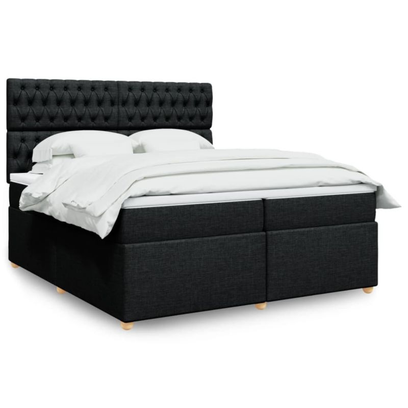 Łóżko kontynentalne WaszeMeble 200x200 cm czarne WM-3291396 1 szt.