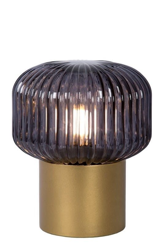 Lampka stołowa Lucide Jany mosiężno-dymiona 1 x E14 x 40W IP20 wym: 18 x 16 cm szkło - 1 szt.