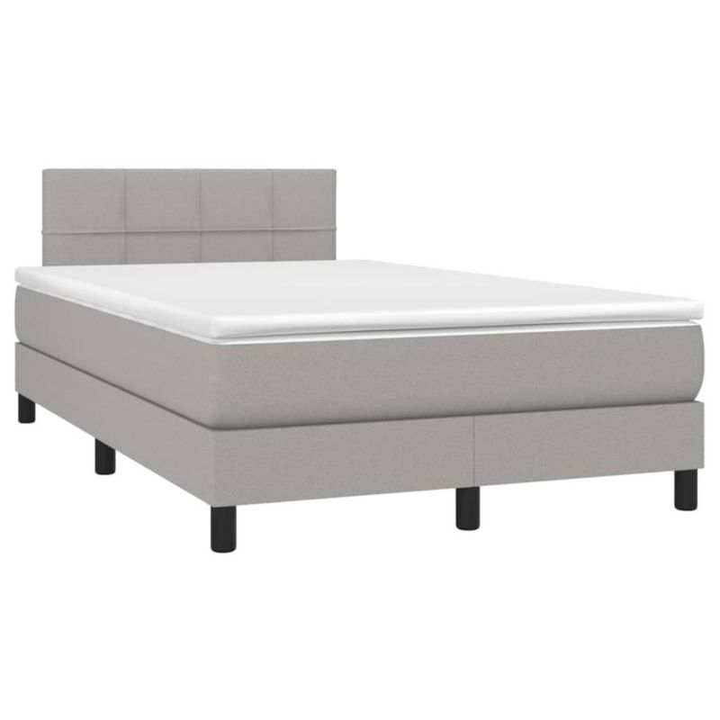 Łóżko kontynentalne WaszeMeble 120x200 cm jasnoszare WM-3133141 1 szt.