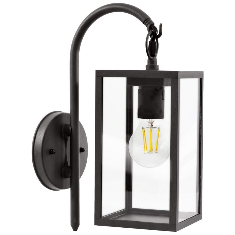 Kinkiet ścienny zewnętrzny Polux Malmo czarny 1 x E27 x 15W IP44 wym: 34,5 x 12 x 24,5 cm - 1 szt.