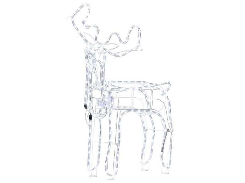 Dekoracja ogrodowa LED ruchomy renifer 94 cm biała Innnes 1 szt.