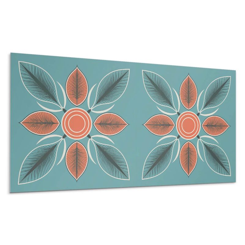 Panel samoprzylepny Wallfluent 100x50 cm Roślinny wzór z kwiatami i liśćmi 1 szt.