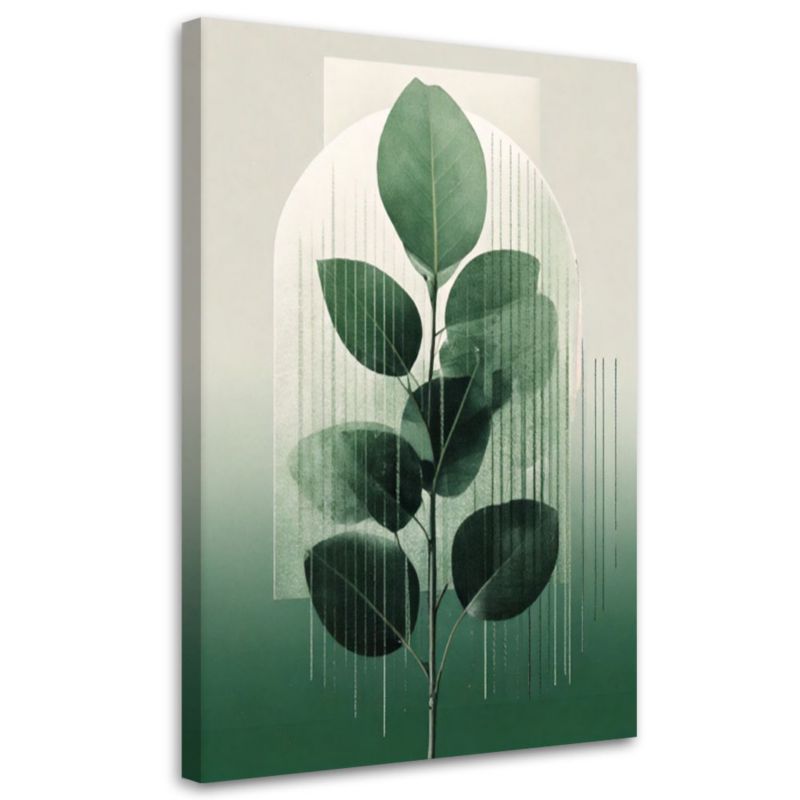 Obraz nowoczesny Feeby Liście Minimalizm Zieleń Natura 60x90cm 1szt
