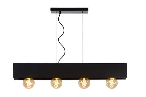 Lampa sufitowa wisząca Lucide Surtus 2397 czarna szerokość 83.6 cm 4xE27 x 60W 1 szt.