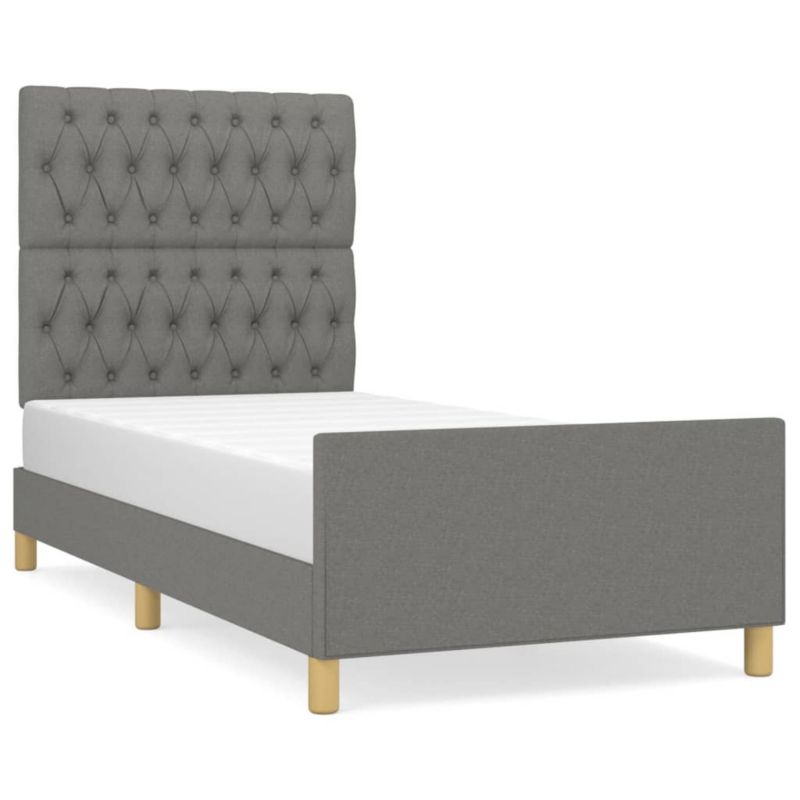 Łóżko tapicerowane WaszeMeble 100x200 cm ciemnoszare WM-3125277 1 szt.
