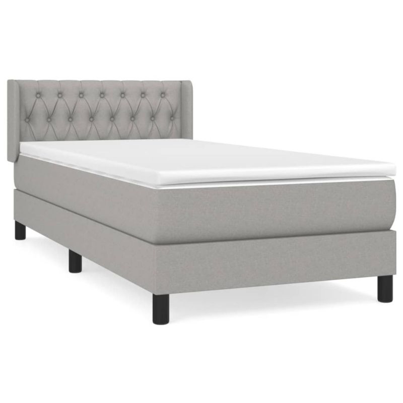 Łóżko kontynentalne WaszeMeble 100x200 cm jasnoszare WM-3129929 1 szt.