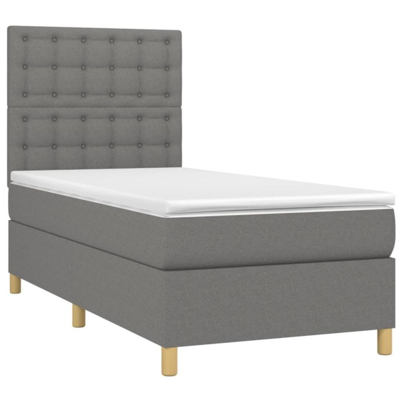 Łóżko kontynentalne WaszeMeble 90x190 cm ciemnoszara WM-3135718 1 szt.