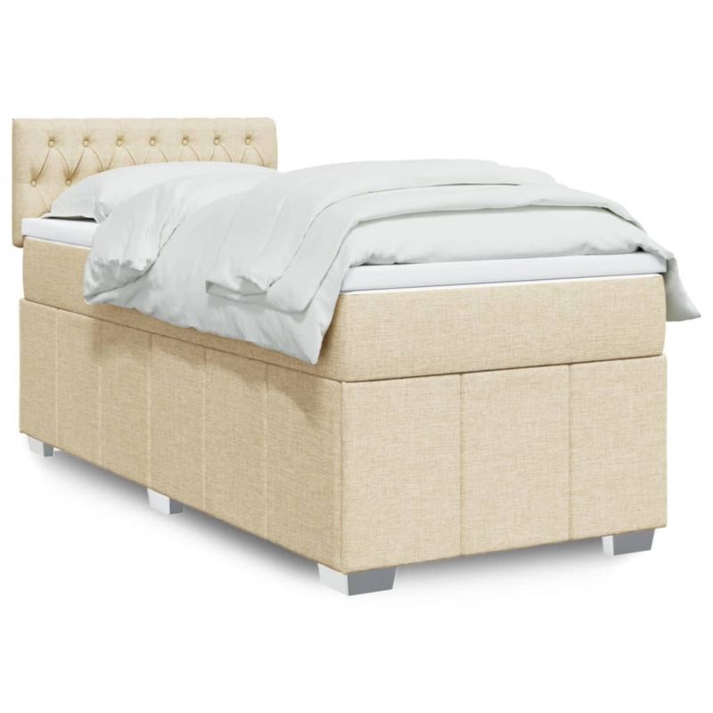 Łóżko kontynentalne WaszeMeble 90x200 cm kremowe WM-3286963 1 szt.