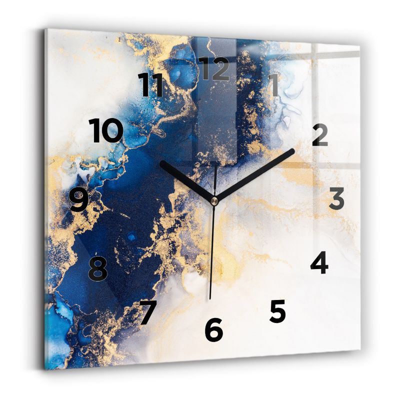 Zegar z czarnymi wskazówkami Wallfluent 30x30 cm Marmur wzór 1 szt.