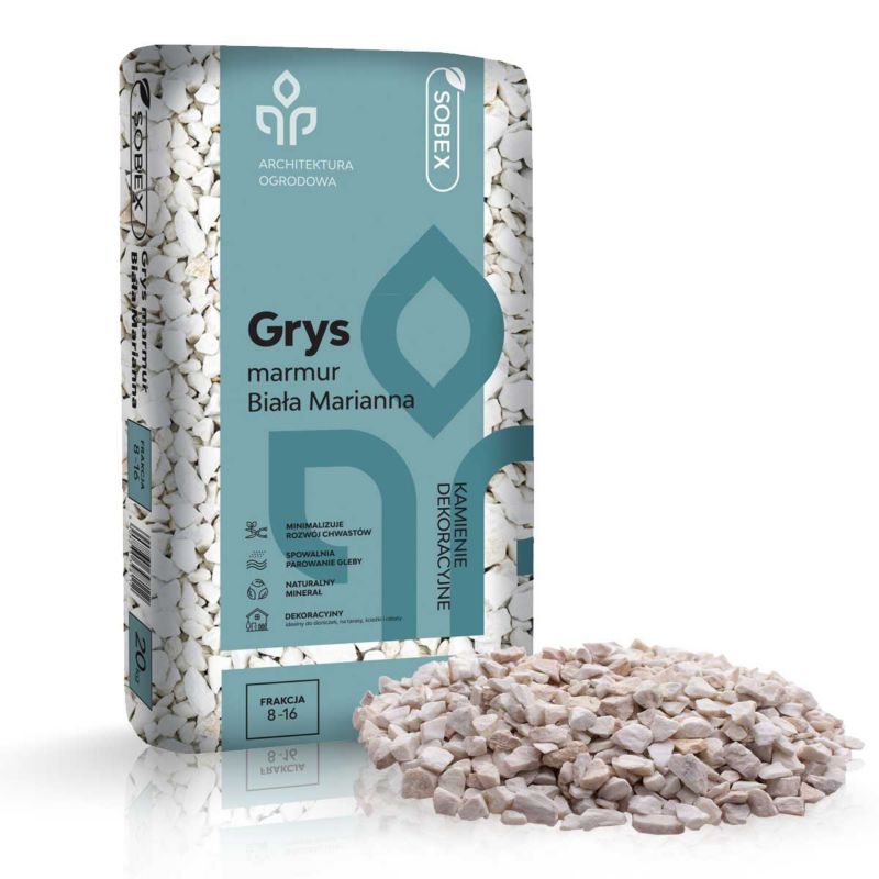 Grys marmur Biała Marianna 20 kg (8-16), SOBEX, 1 szt.