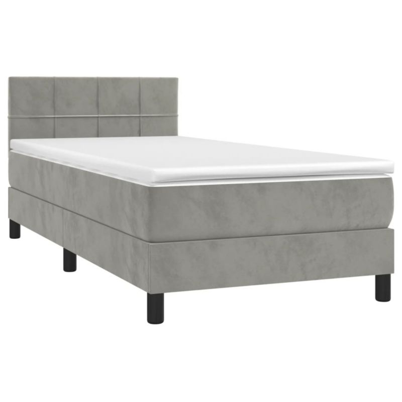 Łóżko kontynentalne WaszeMeble 80x200 cm szare WM-3134369 1 szt.