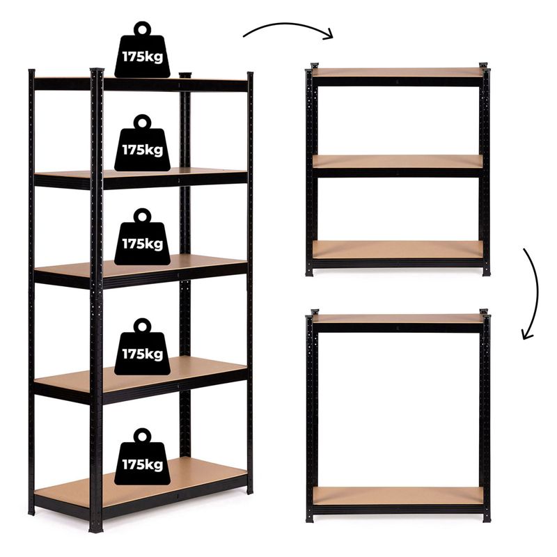 Regał magazynowy ModernHome 180x90x30 cm do garażu piwnicy 5 półek 875 kg 1szt.
