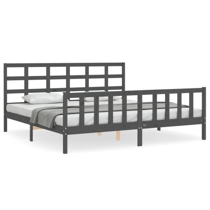Łóżko drewniane WaszeMeble 200x200 cm szara WM-3192123 1 szt.