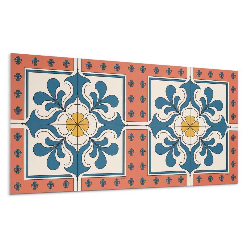 Panel samoprzylepny Wallfluent 120x60 cm Wzór kwiatów w klimacie folk 1 szt.