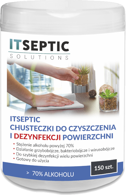 Chusteczki do czyszczenia i dezynfekcji powierzchni Itseptic, 150 sztuk, tuba