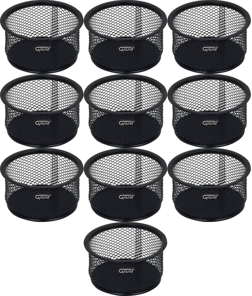 10x Pojemnik na spinacze Grand TY-191/ GR-010, druciany, 52x96 mm, czarny