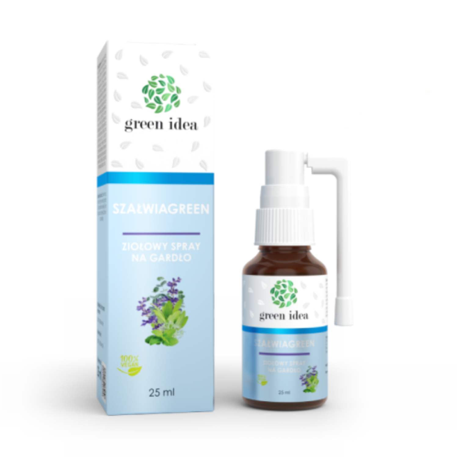 Salviagreen, spray doustny 100% wegański szałwia i eukaliptus, 25 ml