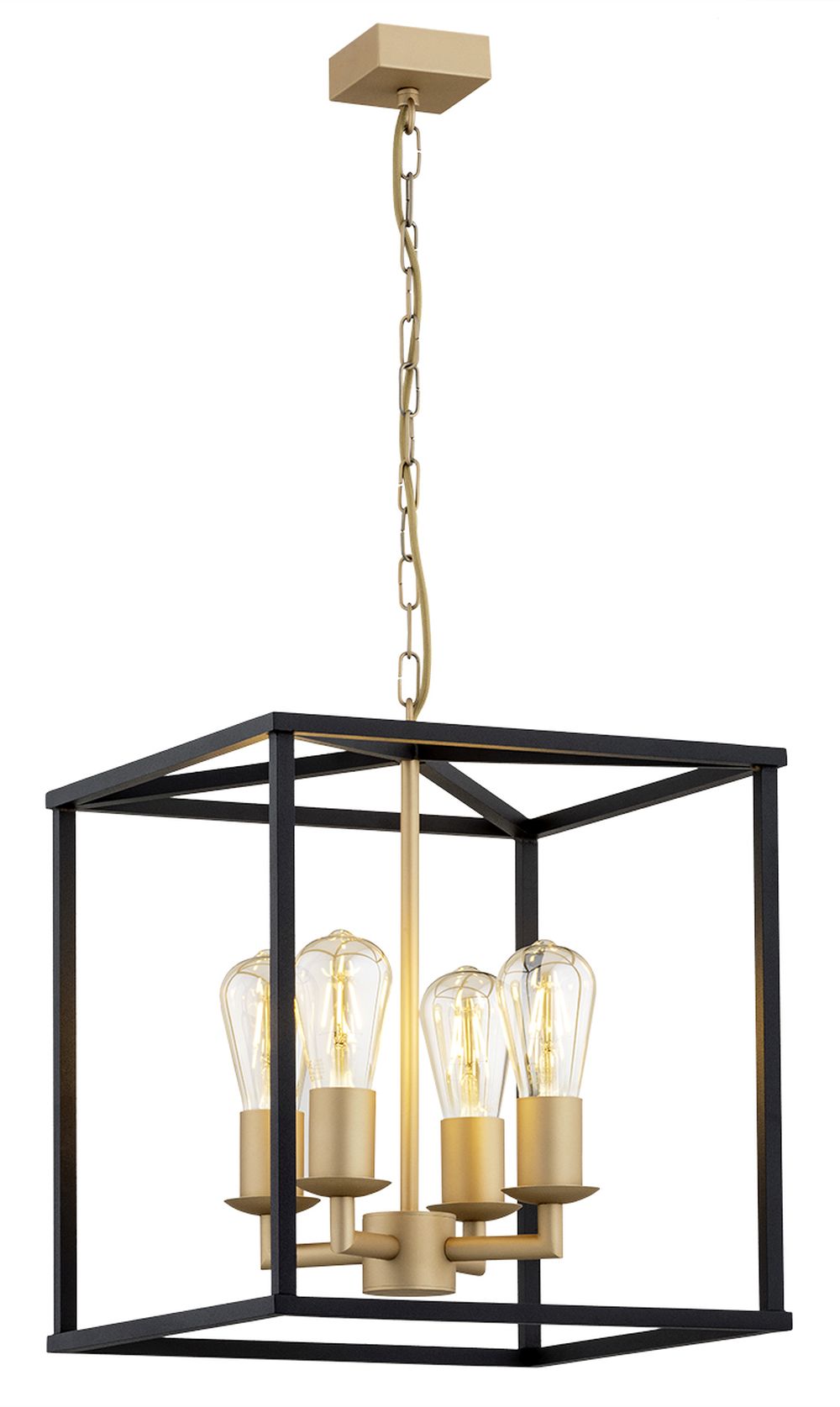 Argon Monzano lampa wisząca 4x15W czarny/złoty 1824