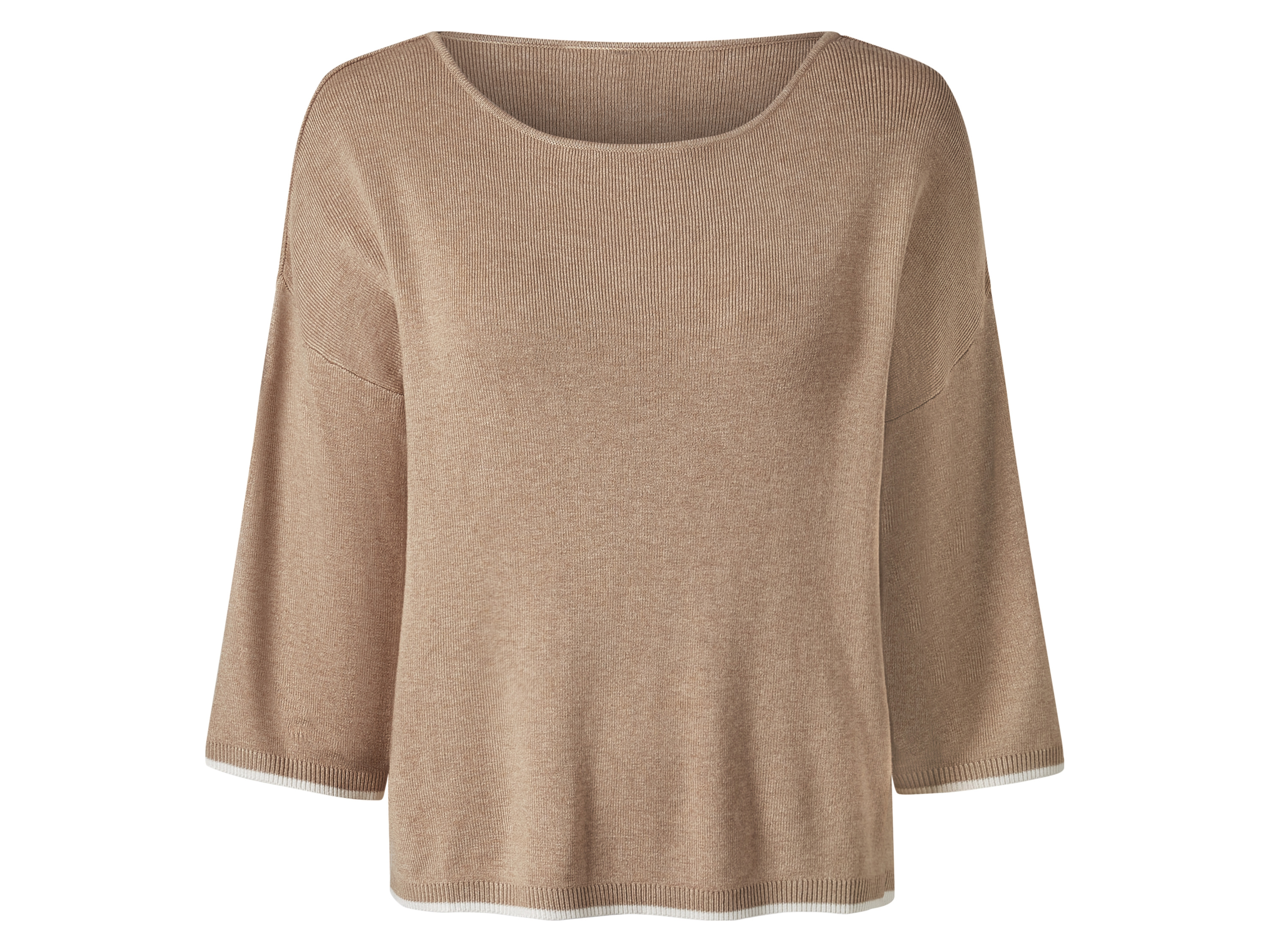 esmara Sweter damski z wiskozą, Beżowy, M(40/42), Rękawy 3/4, Oeko-Tex Standard 100