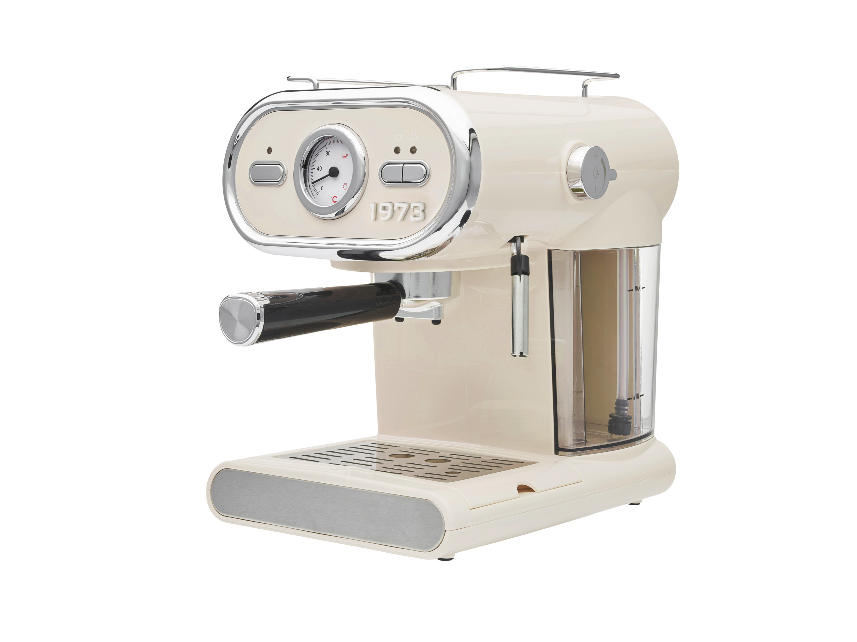 Silvercrest Ekspres kolbowy do kawy retro, 1100 W, 1973 Semc 1100 A1, kremowy
