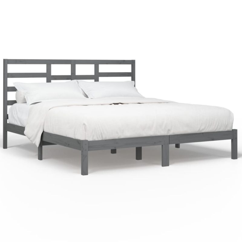 Łóżko drewniane WaszeMeble 200x200 cm szara WM-3105817 1 szt.