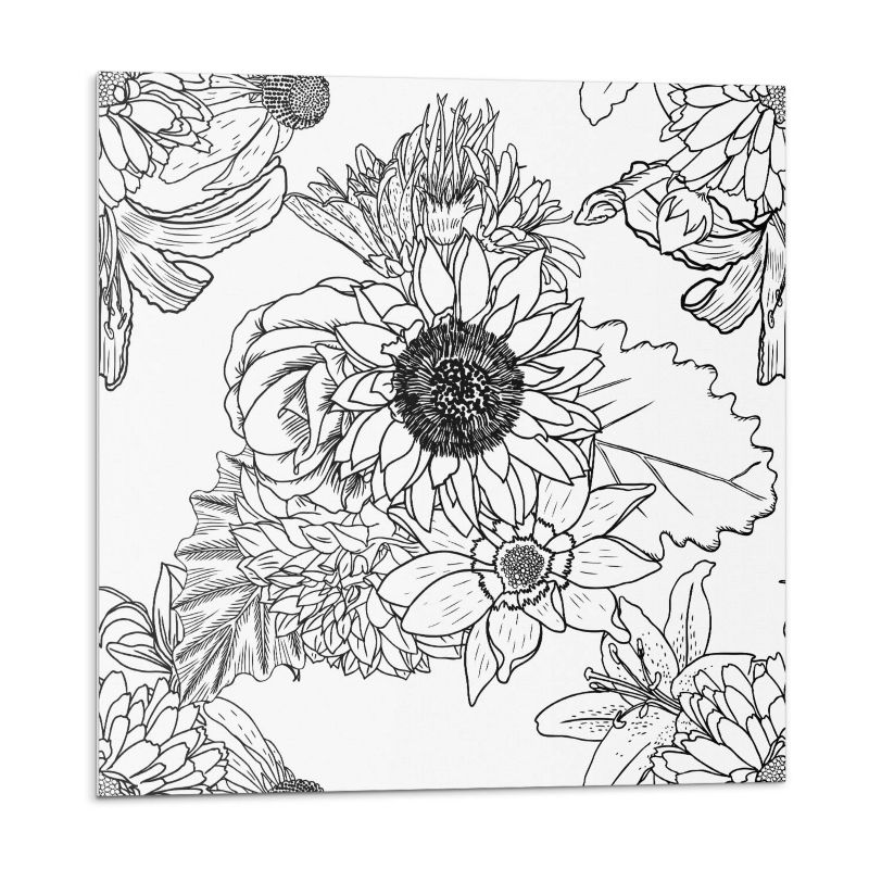 Kafelki samoprzylepne Wallfluent 50x50 cm Linie z kwiatowym motywem 4 szt.