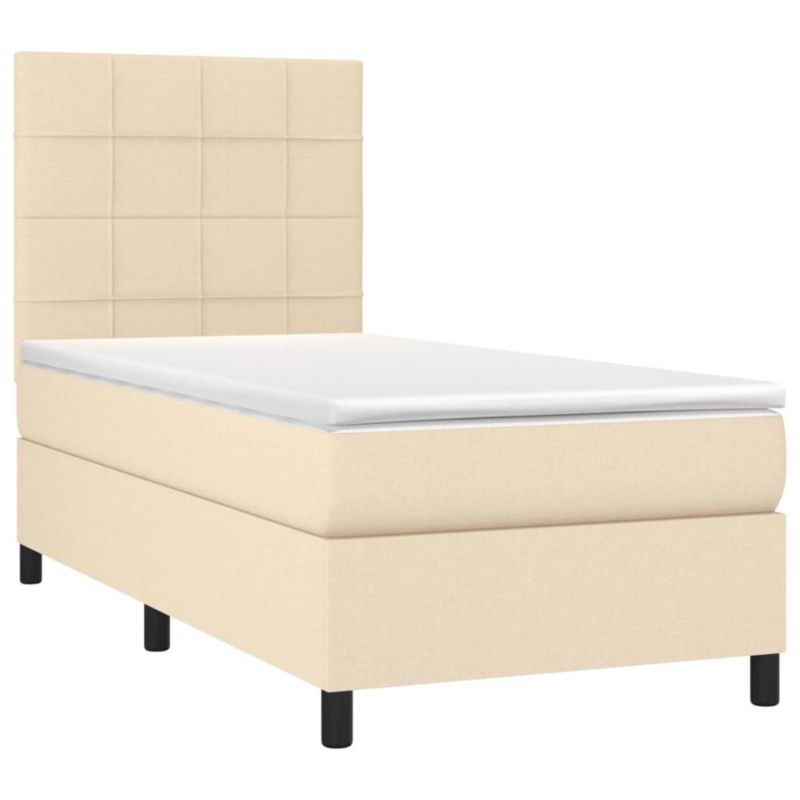 Łóżko kontynentalne WaszeMeble 90x200 cm kremowe WM-3134850 1 szt.