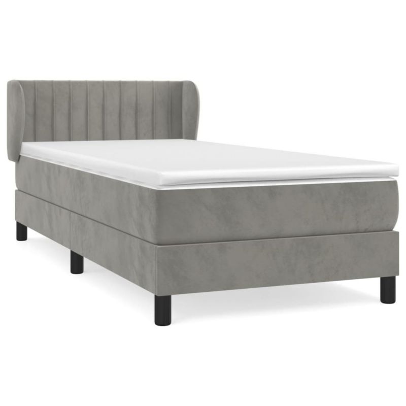 Łóżko kontynentalne WaszeMeble 80x200 cm jasnoszare WM-3127577 1 szt.