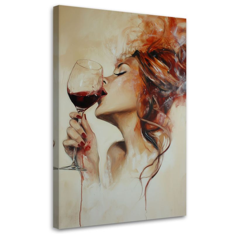 Obraz do salonu Feeby Piękna Kobieta Wino Abstrakcja 80x120cm 1szt