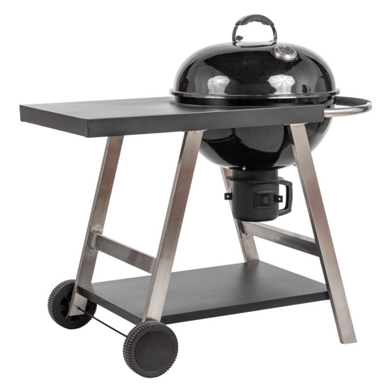 Grill Węglowy Mirpol 2250 cm² Kulisty Pokrywa z Termometrem i Regulacją, Czarny 1 szt.