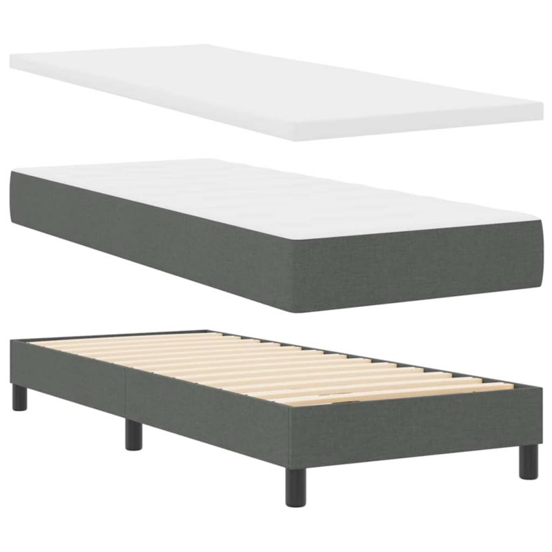 Łóżko z materacem tapicerowane WaszeMeble 80x200 cm szary WM-3340053 1 szt.