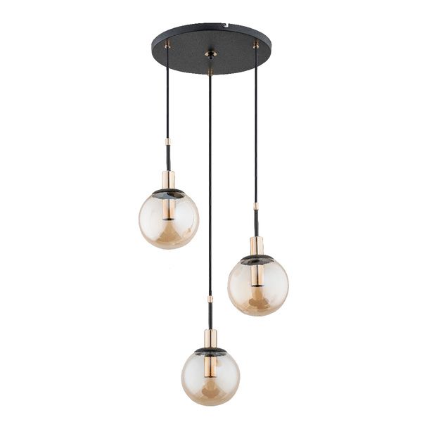 Lampa sufitowa wisząca Alfa Sebia 0835 czarno-bursztynowy nowoczesna 3xE14 x 40W 1 szt.