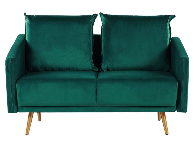 Sofa Maura Welur Szmaragdowy dla 2 osób 1 szt.