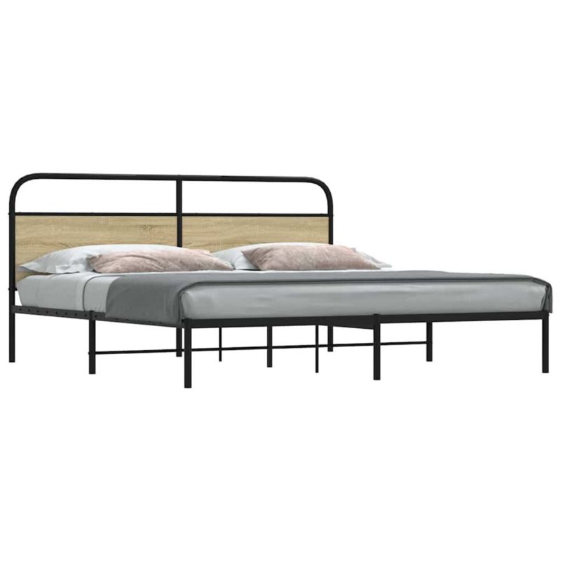Łóżko metalowe WaszeMeble 193x203 cm dąb sonoma WM-3318645 1 szt.