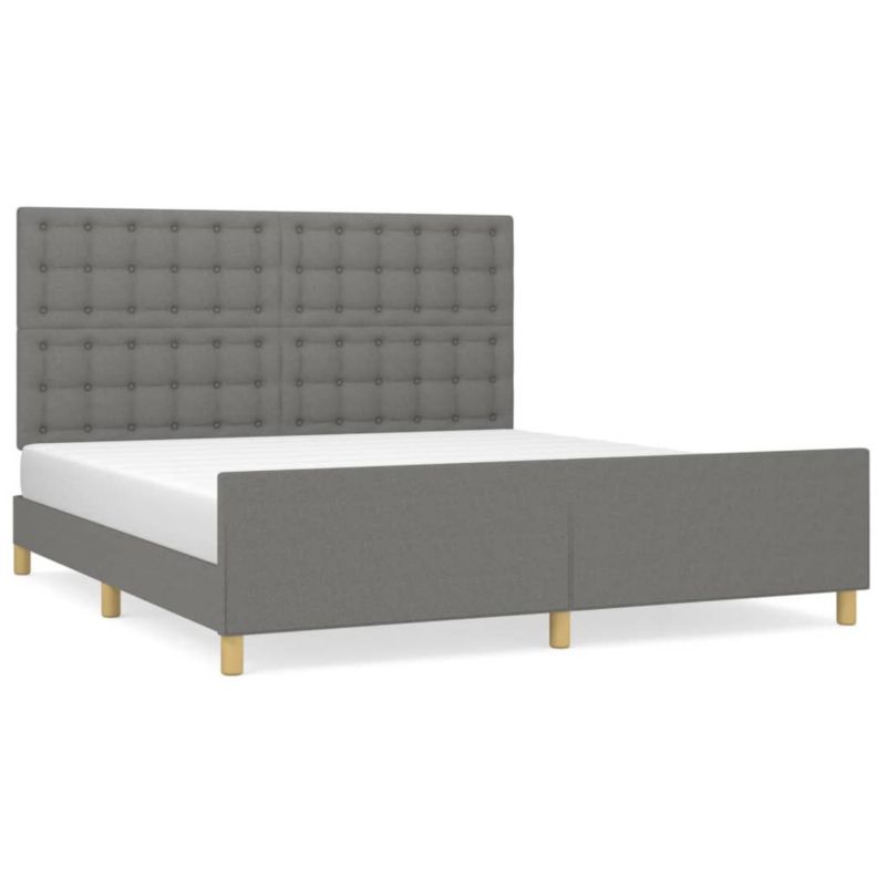 Łóżko tapicerowane WaszeMeble 180x200 cm ciemnoszara WM-3125398 1 szt.