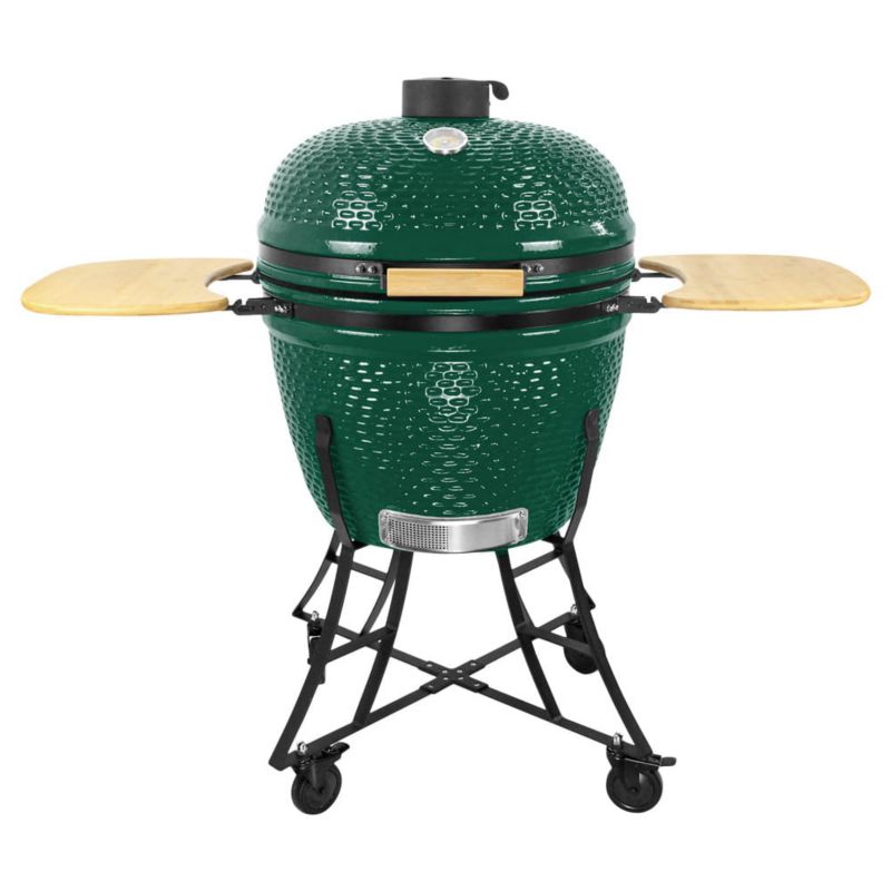 Grill Ceramiczny Mirpol 26" Węglowy Pokrywa Z Termometrem Półki, Zielony 1 szt.