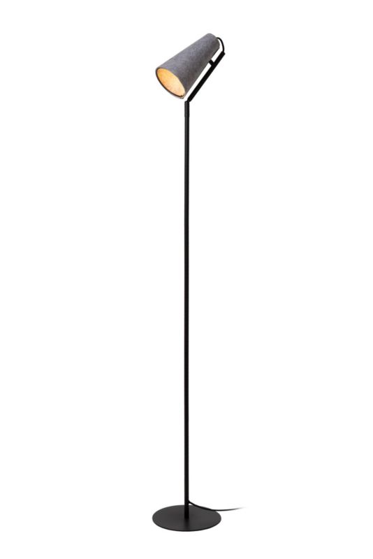 Lampa podłogowa stojąca Lucide Bensen czarno-szara 1 x E27 x 40W wym: 152 x 22 x 22 cm - 1 szt.