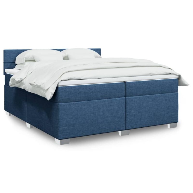 Łóżko z materacem WaszeMeble 200x200 cm niebieski WM-3286001 1 szt.
