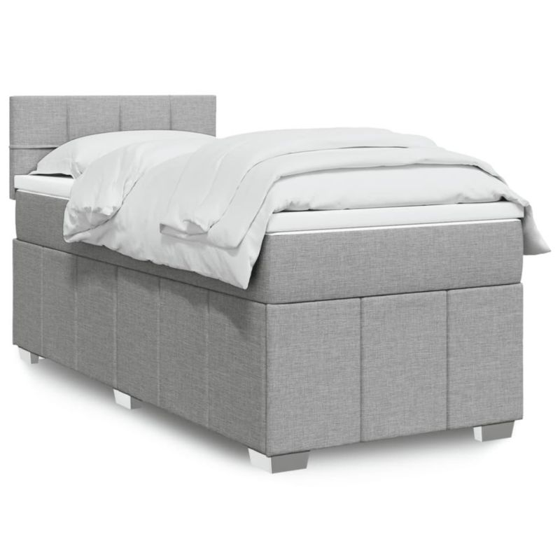 Łóżko kontynentalne WaszeMeble 90x200 cm jasnoszare WM-3289251 1 szt.