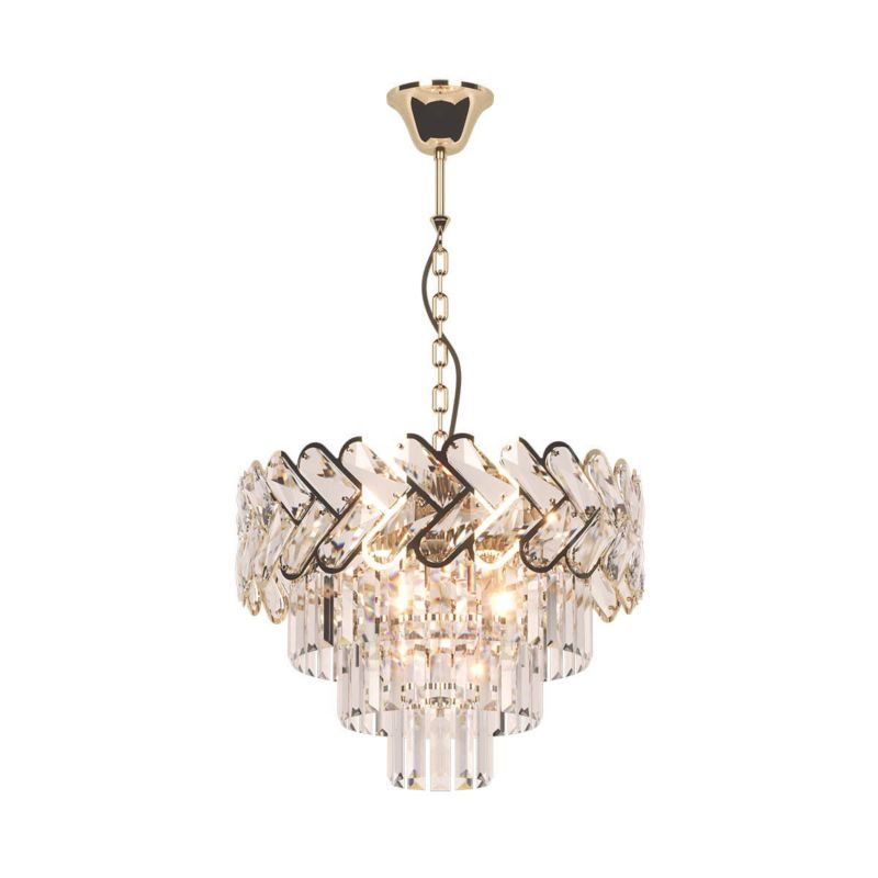 Lampa wisząca Kaja Toscana złoto-przezroczysta kryształowa glamour 6xE14 x 40W 1 szt.