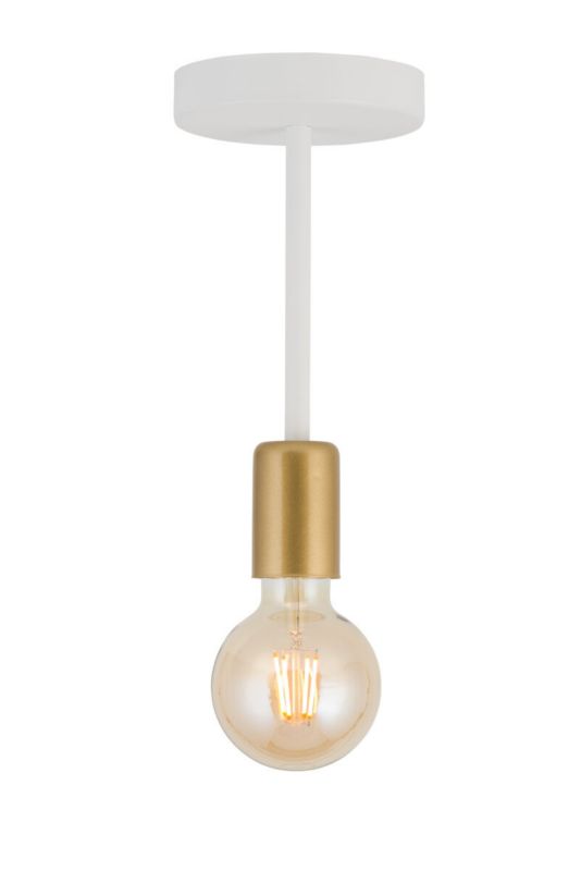 Lampa sufitowa wisząca Sigma Lighting Gino 0171 biało-złota dekoracyjna 1xE27 x 1 szt.