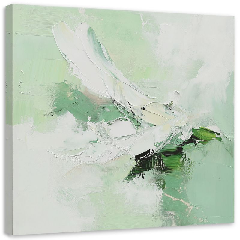 Obraz na płótnie Feeby Abstrakcja Pastelowy Miętowy Zielony 60x60cm 1szt
