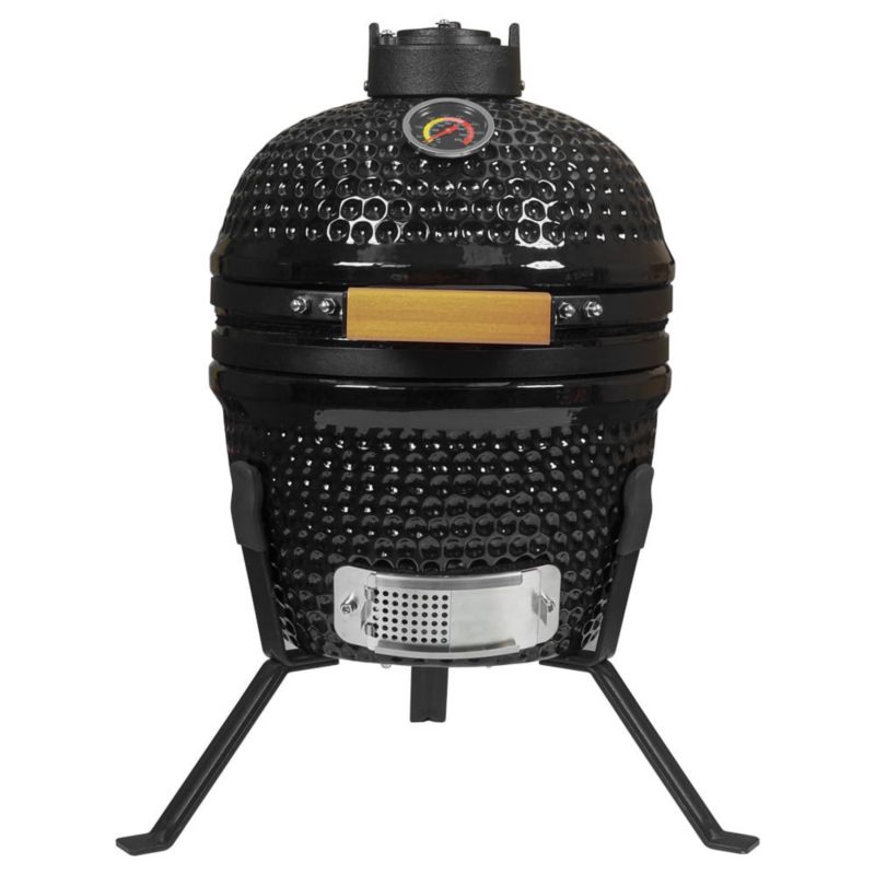 Grill Ceramiczny Mirpol 13" Węglowy Z termometrem W Pokrywie, Czarny 1 szt.