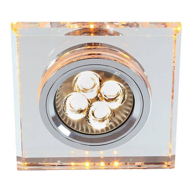 Oprawa sufitowa wpuszczana Candellux srebrna 2 x GU10 x 50W IP20 wym: 9 x 9 cm kwadratowa - 1 szt.