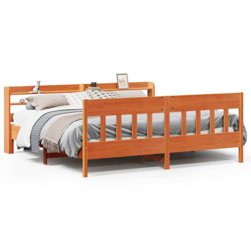 Łóżko drewniane WaszeMeble 200x200 cm brąz WM-3306995 1 szt.