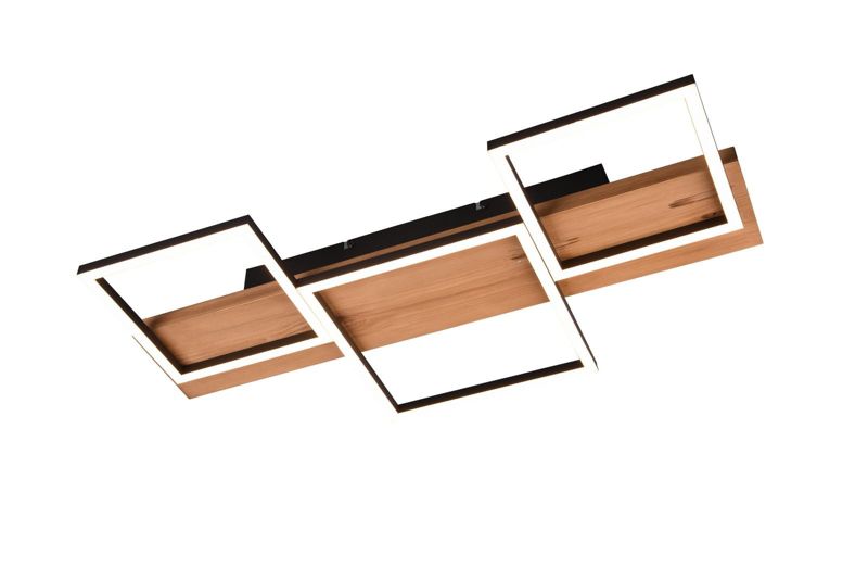 Lampa sufitowa wisząca Trio Harper 4994 czarna-jasne drewno nowoczesna wbudowany LED 30W 1 szt.